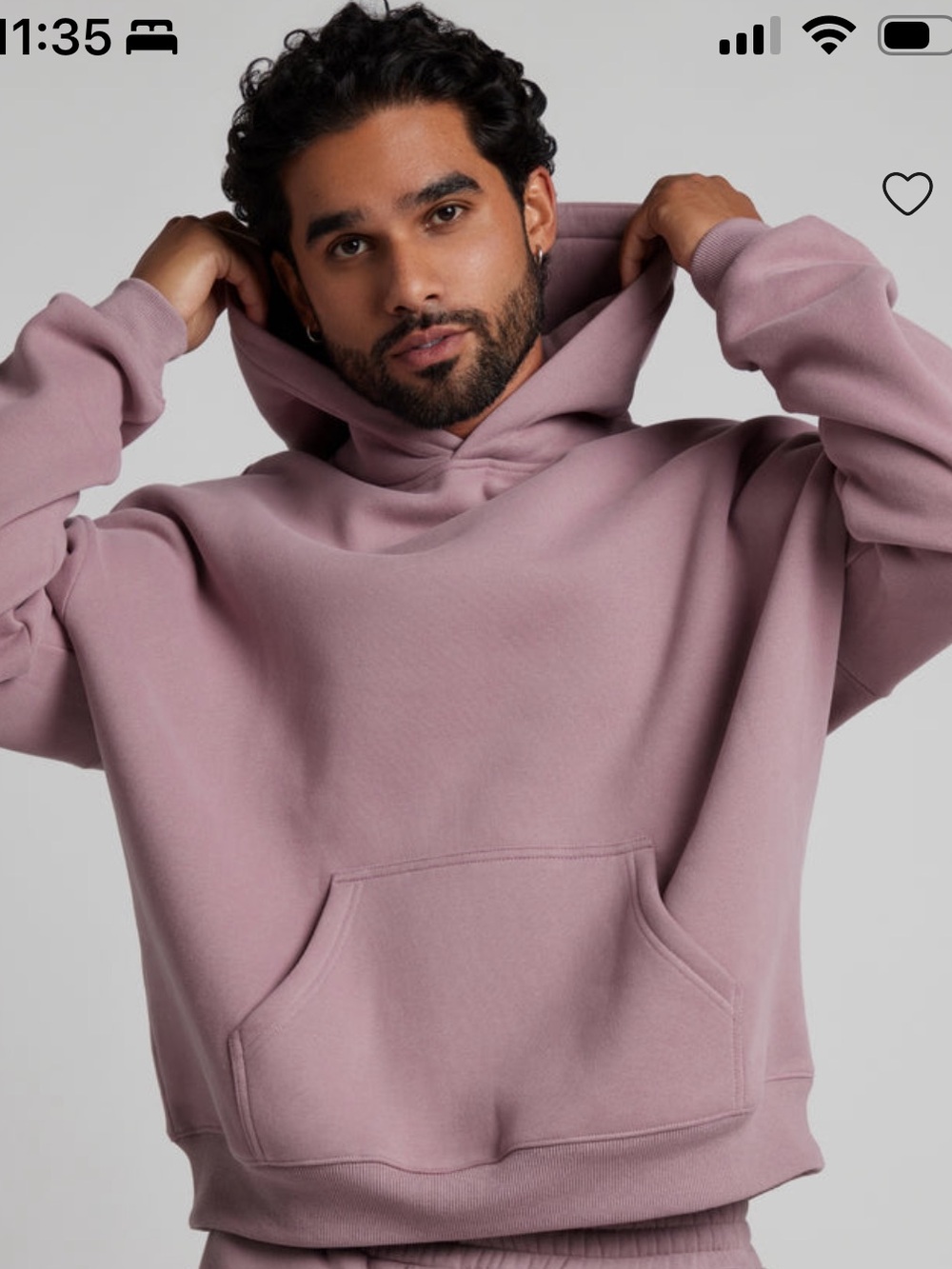 Men's Oversized Dusty Rose Hoodie - Casual Pullover Hoodie